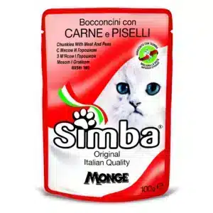 Вологий корм пауч для котів Simba м'ясний