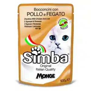 Вологий корм SIMBA пауч з куркою і лівером для котів