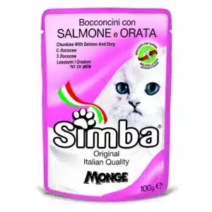 Вологий корм SIMBA пауч з лососем і рибою дорі для котів
