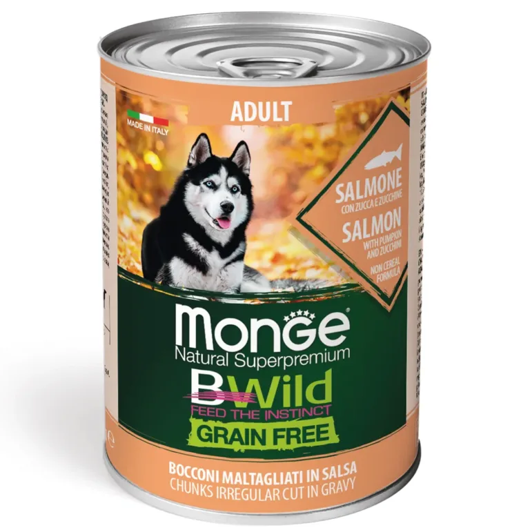 Вологий корм для дорослих собак Monge BWild Adult беззерновий з лососем, гарбузом і цукіні, 400 г