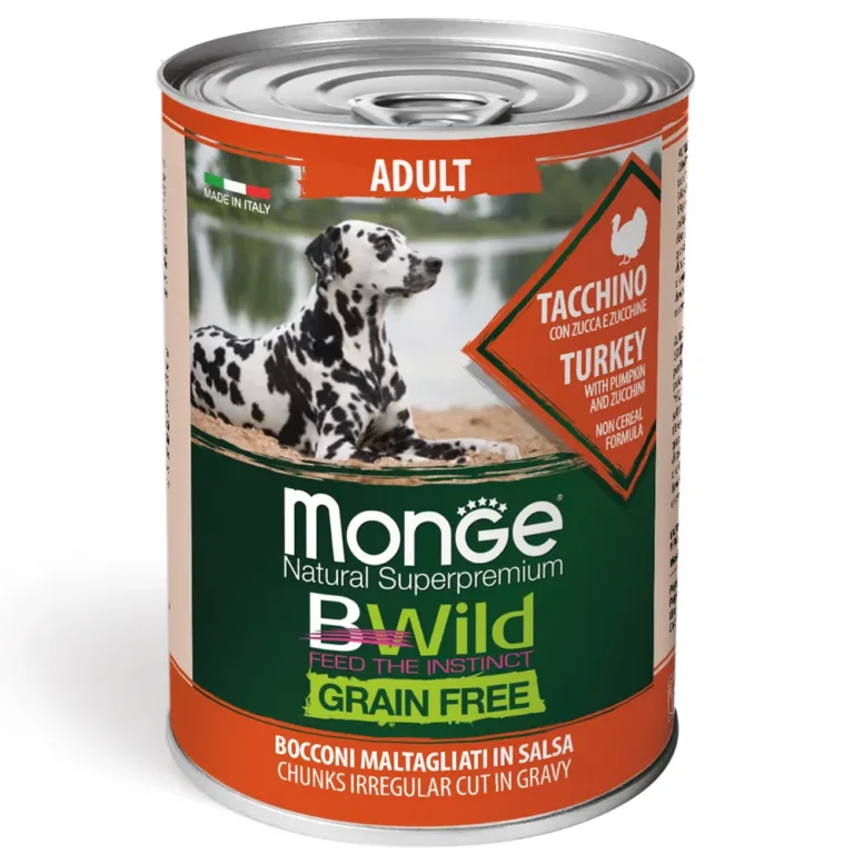 Вологий корм для дорослих собак Monge BWild Adult беззерновий з індичкою, гарбузом і цукіні, 400 г