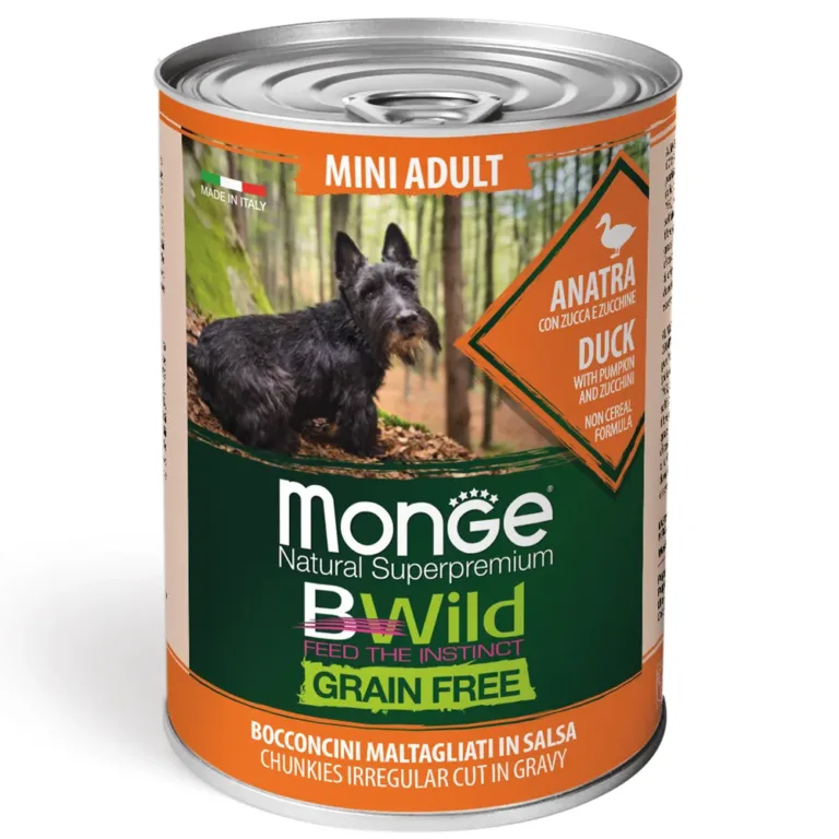 Вологий корм Monge BWILD Mini для собак малих порід з качкою, 400 г