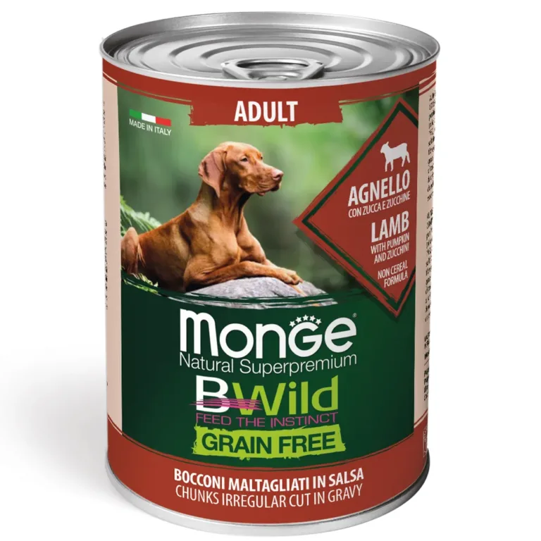 Вологий корм Monge BWILD для собак з ягням, 400 г