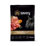 Пауч Savory для стерилизованных кошек, индейка с морковью в желе, 85 г