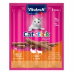 Ласощі для котів Vitakraft м'ясні палички з індичкою та ягням, 3 шт*6 г