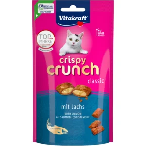 Ласощі Vitakraft Crispy Crunch подушечки з кремовою начинкою з лососем для котів, 60 г