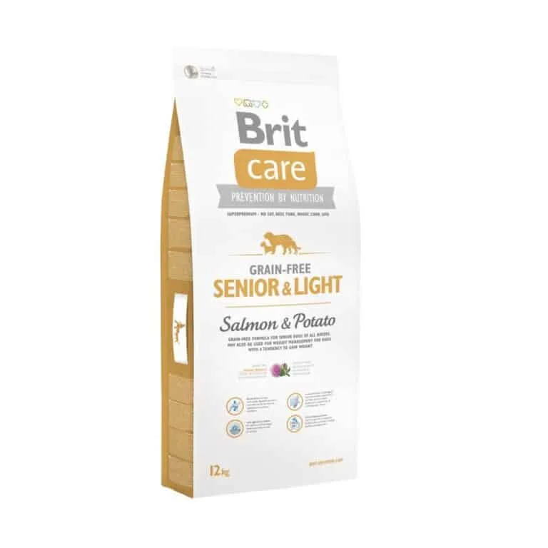 Сухий корм Brit Care Senior & Light з лососем і картоплею для літніх собак, 12 кг