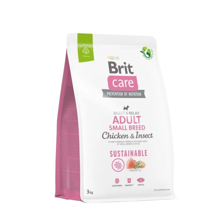 Сухий корм Brit Care Sustainable Adult Small Breed з куркою і комахами для собак
