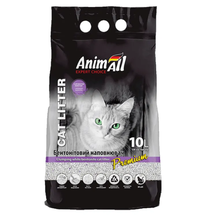 Бентонітовий наповнювач AnimAll Premium Lavender для котів, лаванда