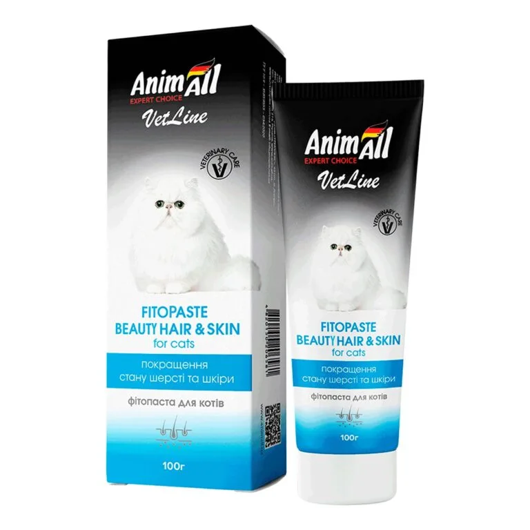 Фітопаста AnimAll VetLine hair & skin для шерсті і шкіри котів