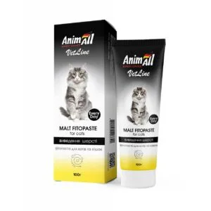 Фітопаста AnimAll VetLine Malt для виведення шерсті для котів, 100 мл