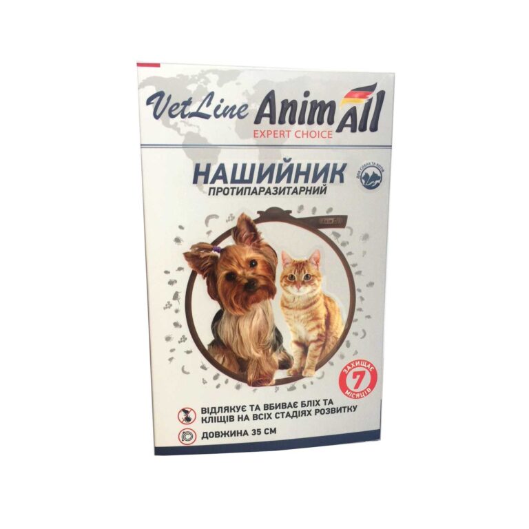 Нашийник AnimAll VetLine від бліх та кліщів для котів та собак, 35 см