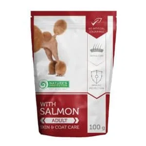 Вологий корм Nature's Protection Skin&Coat Care з лососем для собак, 100 г