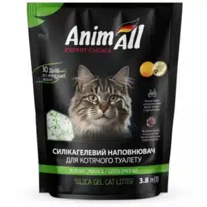 Силікагелевий наповнювач AnimAll кристали смарагду для котів, 3.8 л