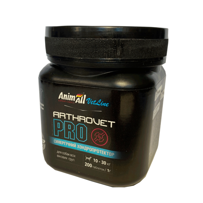 Arthrovet PRO AnimAll VetLine для суглобів для собак середніх порід, 1 г, 200 таб
