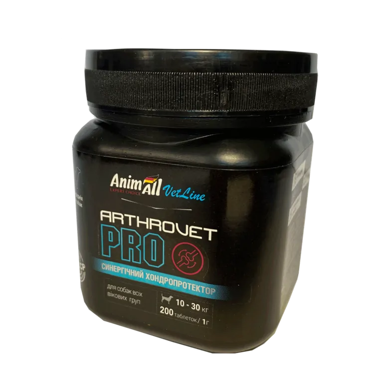 Arthrovet PRO AnimAll VetLine для суглобів для собак середніх порід, 1 г, 200 таб
