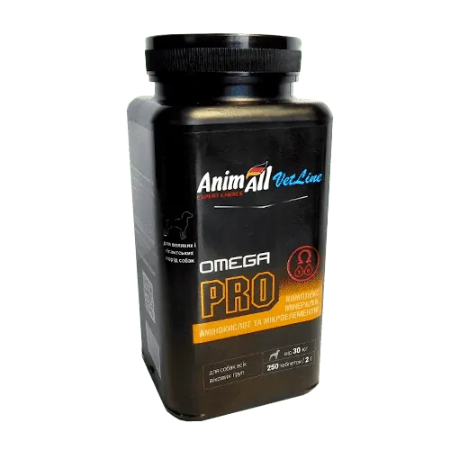 Вітаміни AnimAll VetLine Omega PRO для собак великих порід, 250 таб