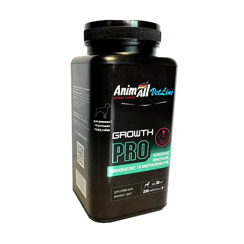 Вітаміни AnimAll VetLine Growth PRO для собак великих порід, 250 таб