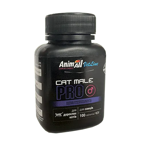 Вітаміни AnimAll VetLine Cat Male PRO для дорослих котів, 100 таб