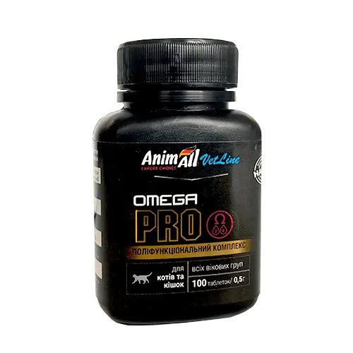 Вітаміни AnimAll VetLine Omega PRO для котів, 100 таб