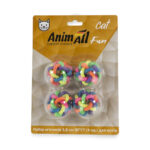 Набір м'ячиків AnimAll Fun Cat Джгут для кішок, пластик, 4 шт