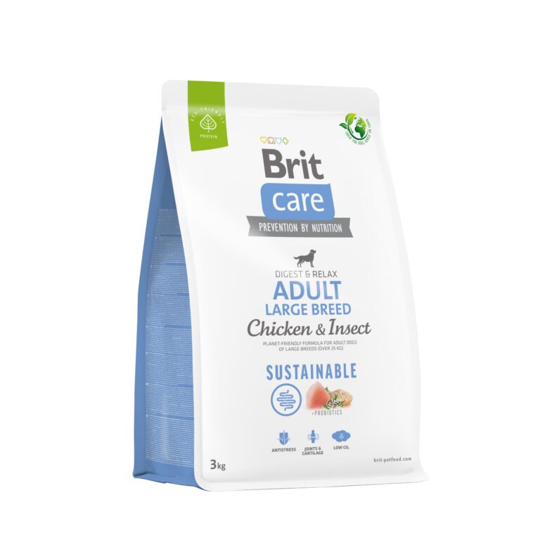 Сухий корм для собак великих порід Brit Care Dog Sustainable Adult Large Breed з куркою та комахами
