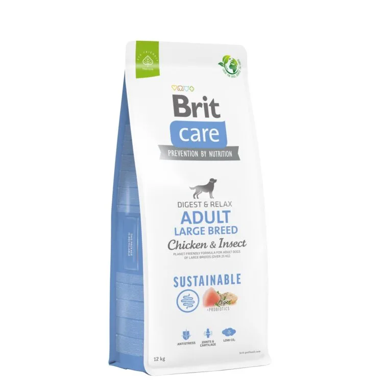 Сухий корм для собак великих порід Brit Care Dog Sustainable Adult Large Breed з куркою та комахами