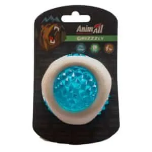 Іграшка AnimAll GrizZzly LED-м'яч біло-синій для собак