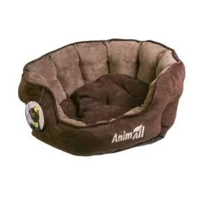Лежак AnimAll Royal Velours M Chocolate для котів та собак, 53x47x21 см