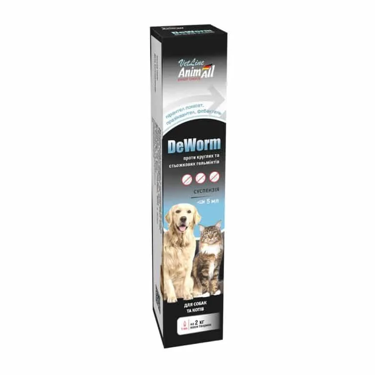 AnimAll VetLine DeWorm від глистів для котів і собак, 10 мл