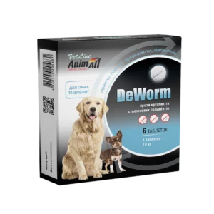 Таблетки AnimAll VetLine DeWorm від глистів для собак та цуценят, 6 таб