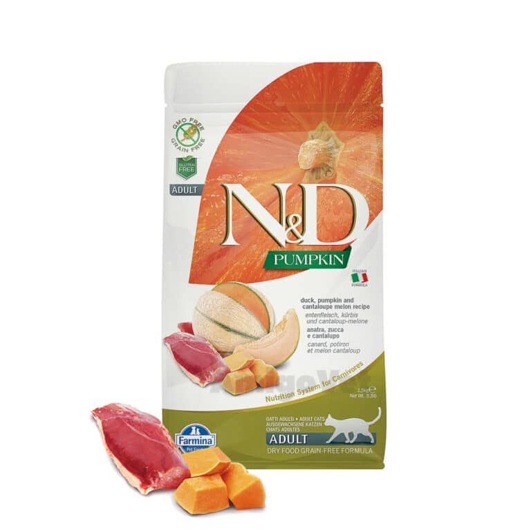 Сухий корм для дорослих котів Farmina Pumpkin & Cantalupe беззерновий з качкою і гарбузом