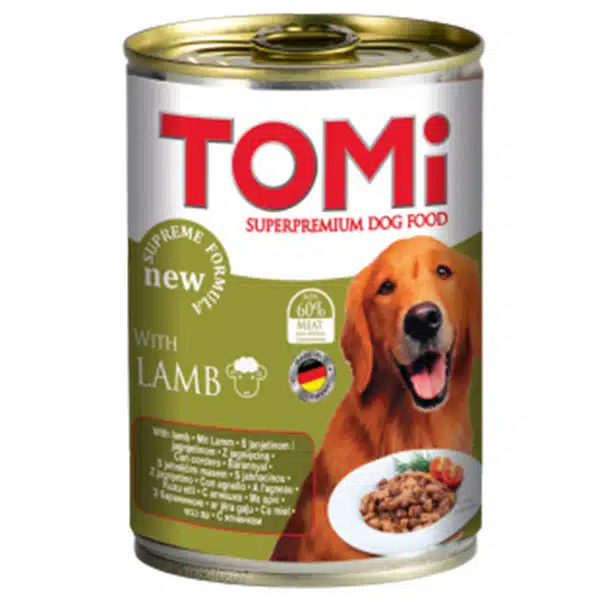 Вологий корм TOMi з ягням для собак