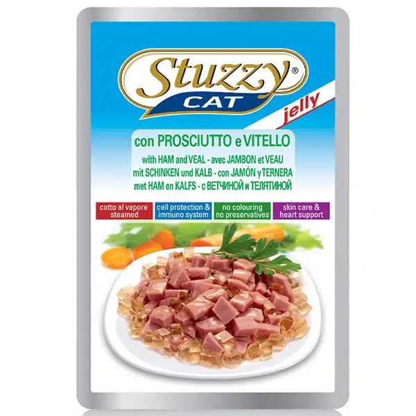 Вологий корм Stuzzy з шинкою і телятиною для котів, 100 г