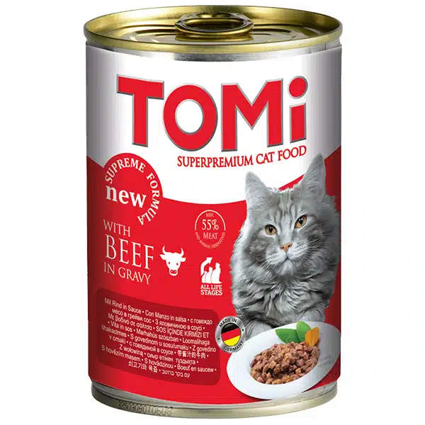 Вологий корм TOMi з яловичиною для котів, 400 г