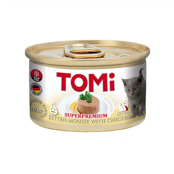 Вологий корм TOMi мус з куркою для кошенят
