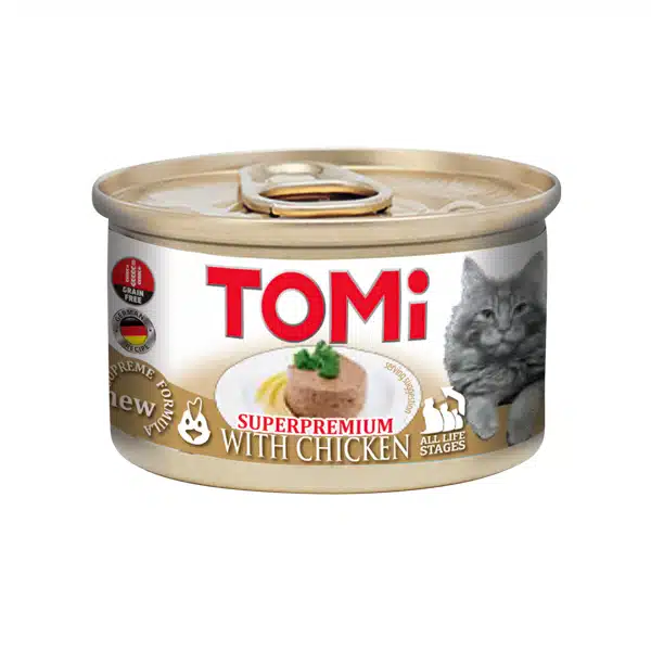 TOMi Chicken ТОМІ КУРКА консерви для котів, мус, банка 85г