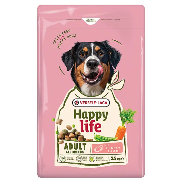Сухий преміум корм для собак усіх порід Happy Life Adult з ягням