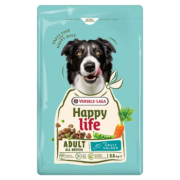 Сухий преміум корм для собак усіх порід Happy Life Adult з лососем