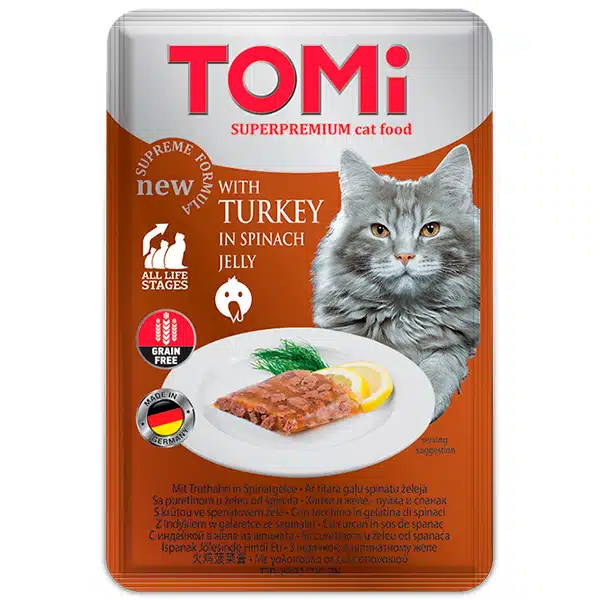Вологий корм TOMi з індичкою для котів, 100 г