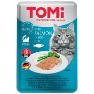 Вологий корм TOMi Salmon з лососем у яєчному желе для котів, 100 г