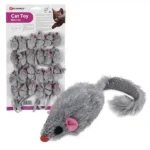 Іграшка для котів Flamingo Furry Mouse Grey сіра миша з котячою м'ятою