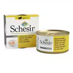 Вологий корм Schesir з куркою та сурімі для котів, 85 г