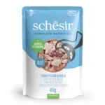 Вологий корм Schesir з тунцем і сібасом для котів, 85 г