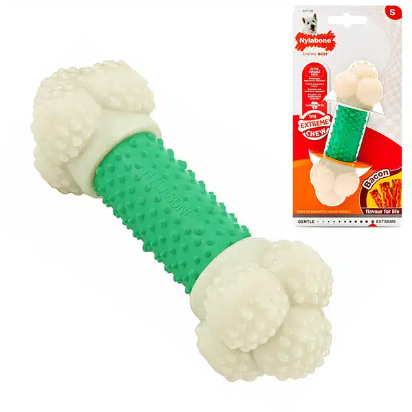 Жувальна іграшка для собак Nylabone Extreme Chew Double Action Подвійна дія зі смаком бекону
