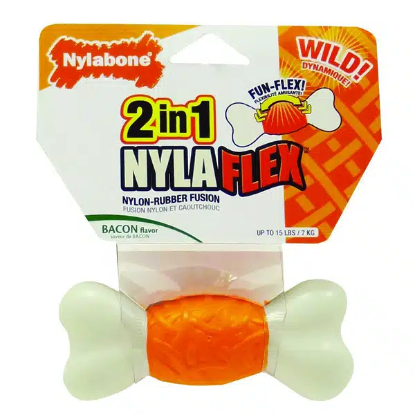 Іграшка-кістка Nylabone NylaFlex Bone зі смаком бекону для собак