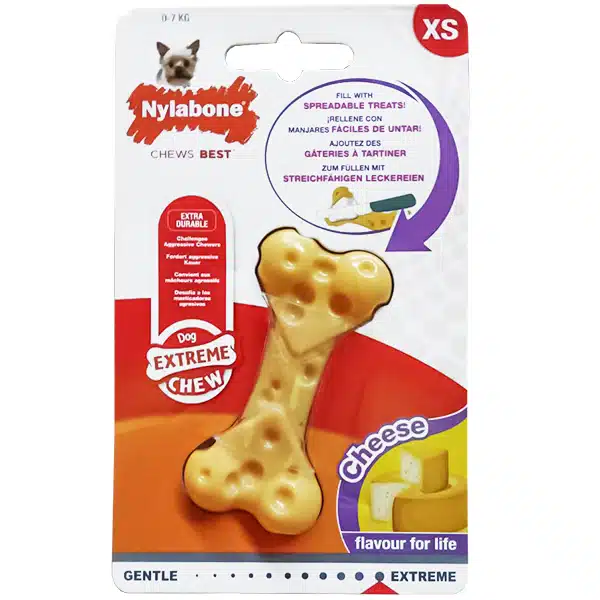 Жувальна іграшка для собак Nylabone Extreme Chew Cheese Bone Сирна кістка зі смаком сиру
