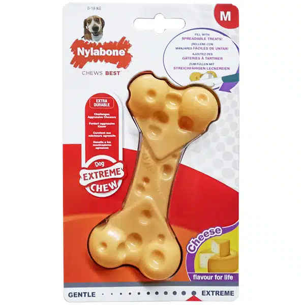 Жувальна іграшка Nylabone Extreme Chew Cheese Bone зі смаком сиру для собак
