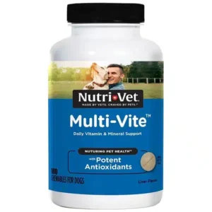 Мультивітаміни Nutri-Vet Multi-Vit зі смаком печінки для собак, 180 таб