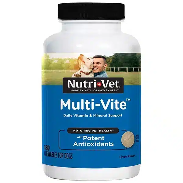 Мультивітаміни Nutri-Vet Multi-Vit зі смаком печінки для собак, 180 таб